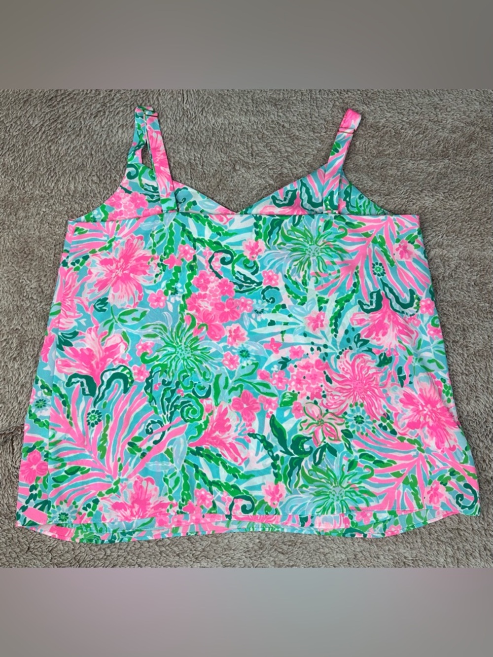 Lilly Pulitzer Nadia Cami Tank Top Blouse Shirt in Leaf It Wild Size M - Picture 11 of 11